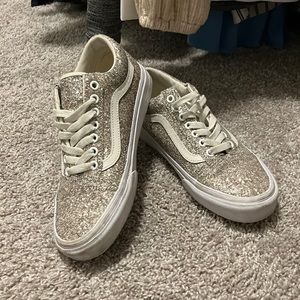 Women’s Silver Glitter Vans